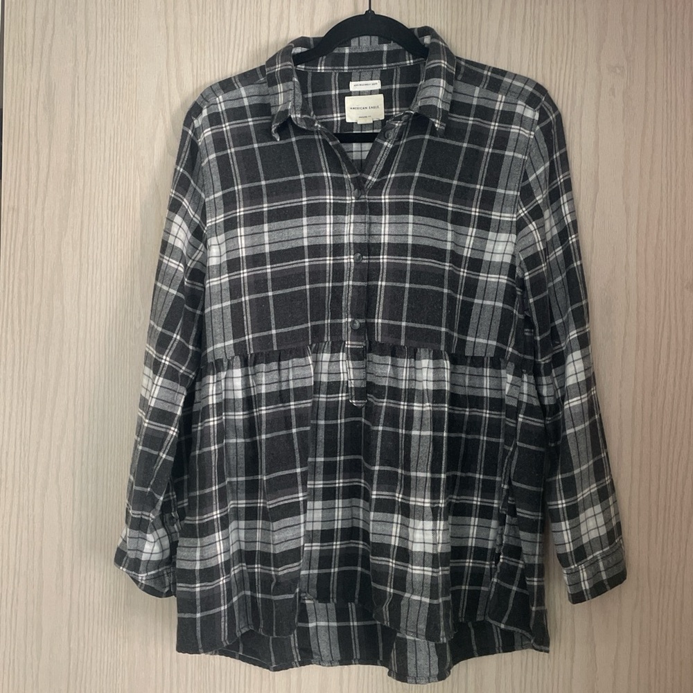 American Eagle Half Button Flannel